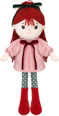 Soft Baby Doll Toys (16'') Baby Rag Doll for Girls Birthday Cuddly Plush Toys for Toddler Kids (Red)