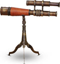 Vintage Brass Telescope on Tripod Stand DF Lens Antique Telescope Spyglass Nautical Beautiful On Brass Tripod Stand (Victorian Black Antique)
