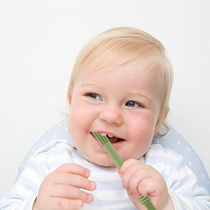 Fu Store Hollow Teether Tube Chew Straw Sensory Toy for Infant Toddlers Silicone Tubes Teething Toys for Babies 18-36 Months Gifts Learning Developmental Toys BPA Free Freezable 6 Pack