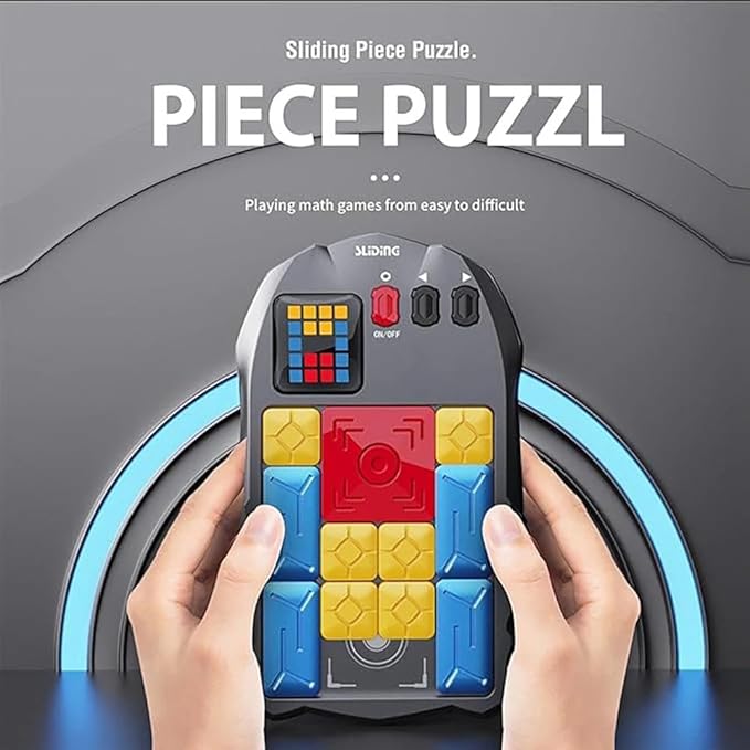 Super Slide Puzzle Game – Rechargeable Brain Teaser Unlock 500+ Levels of Electrifying Sliding Puzzles，A Dazzling Electronic Brain Challenge with Addictive Puzzle Fun for All Ages(Black)
