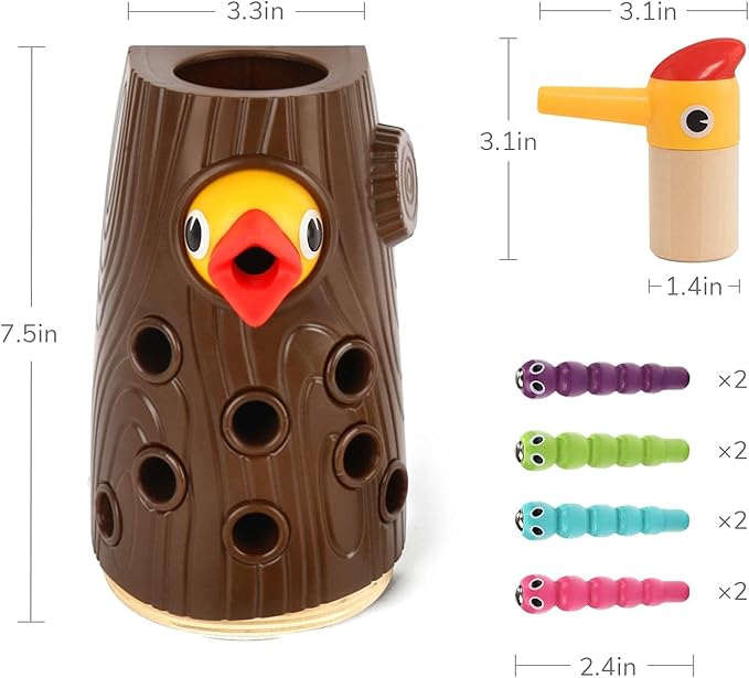 TOP BRIGHT Montessori Toys for 2 Year Old - Magnetic Bird Feeding Games for 2 Year Olds, Learning Toys for Toddlers 2-4 Years, Fine Motor Skills Toy for 3 Years Old Girls and Boys