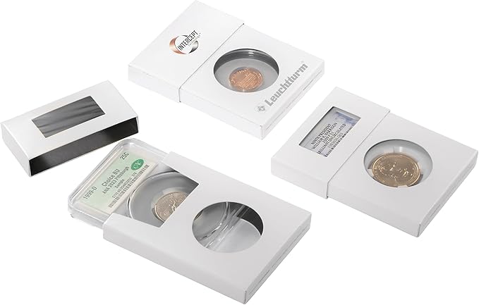 LIGHTHOUSE - Pack of 5 Single Slab Storage Boxes - Compatable with PCGS, NGC, ANACS with INTERCEPT TECHNOLOGY Corrosion Protection (2 5/8" x 1/2" x 3 1/2")