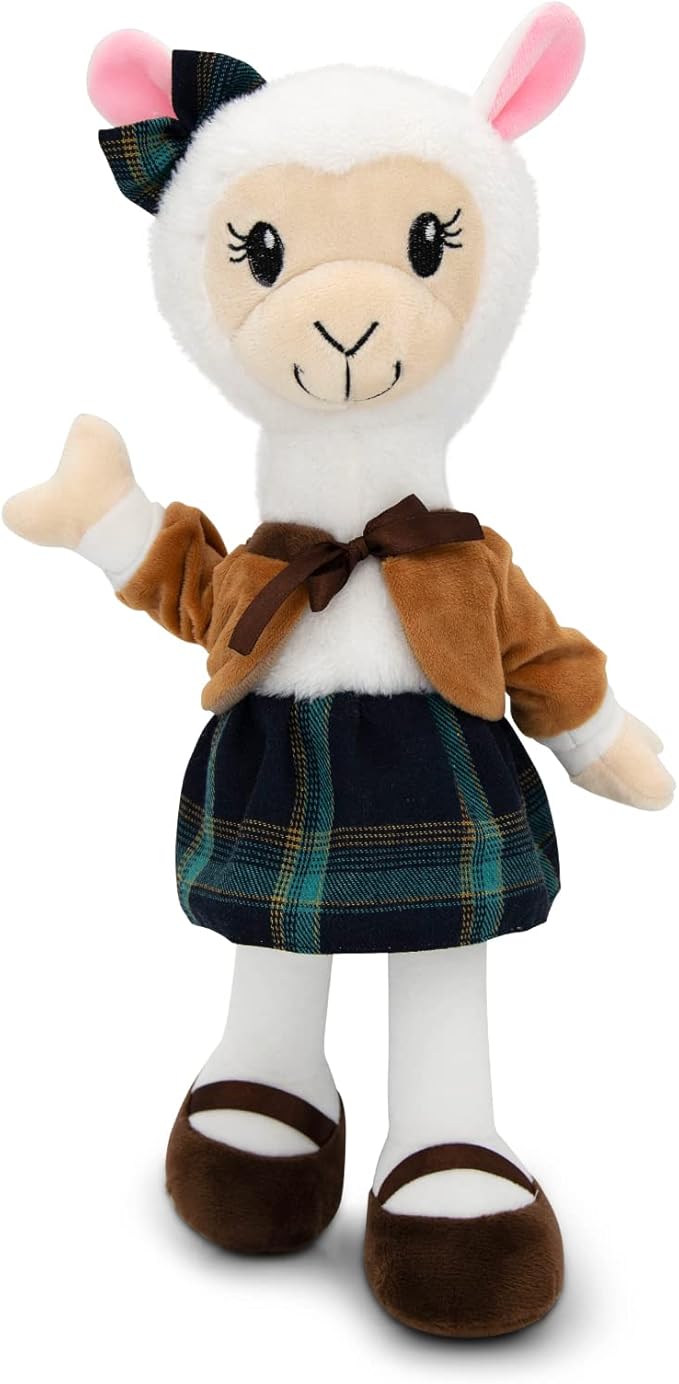Playtime by Eimmie Soft Baby Doll Aria The Alpaca Puppet - 14" Plush Rag Doll with Embroidered Features for Girls, Boys, Toddlers & Infants - Educational Stuffed Animal for Imaginative Play