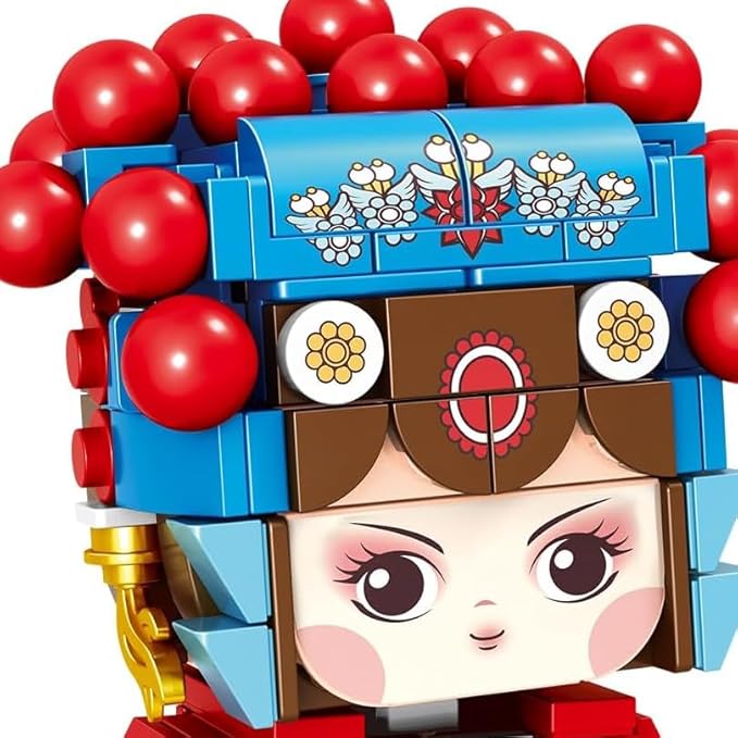 Chinese Style Fashion Building Block Set Chinese Traditional Elements Home furnishings Children's Educational Toys Gifts Suitable for Children Over 6 Years Old Boys and Girls (Dan Roles)