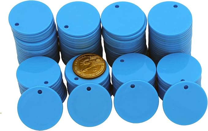 35MM with Holes, 120 Pieces per Box of Plastic Poker Chips - Perfect for Bar Activities, Teaching Games, and Customizable Accessories with Text.