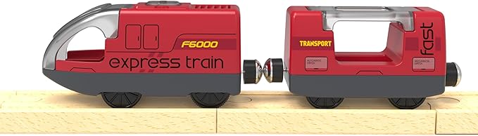 Toy Train Set Remote Control Locomotive Trains, Motorized Train for Wooden Track, Electric Train and Tunnel with Sound & Lighting Effect, Magnetic Trains Compatible with Thomas, Brio, Chuggington