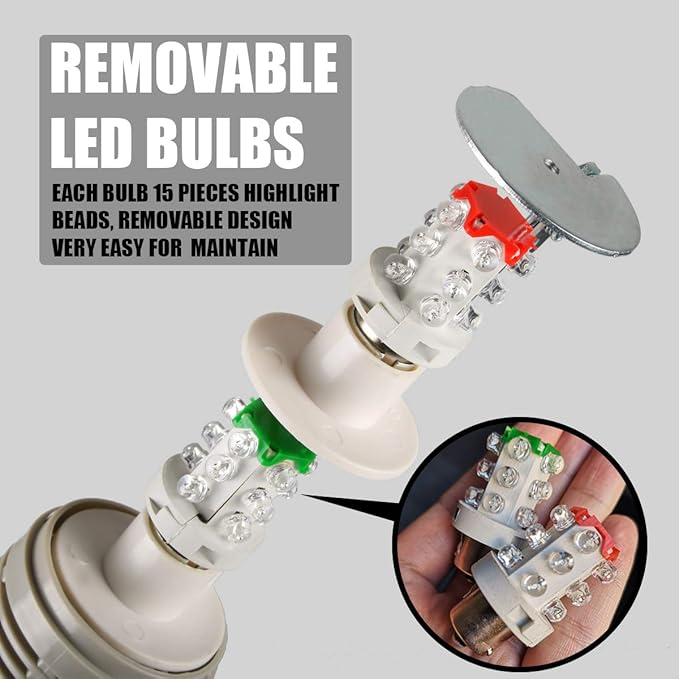 Industrial Signal Column, LED Alarm Tower Lamp Flash Indicator, 2-Layer Stack Warning Light With Buzzer for Safety (24V/Sound/Steady ON)