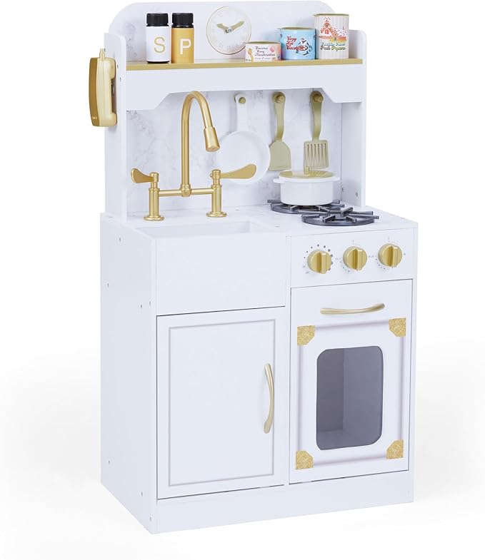 Teamson Kids Versailles Classic Kids Wooden Play Kitchen, White