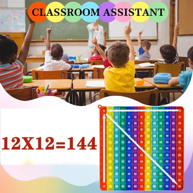 AK-SHIP Multiplication Game Table Bubble Toys Relieve Stress and Anxiety ，Education Various Teaching Operations (Multiplication Table 12*12)