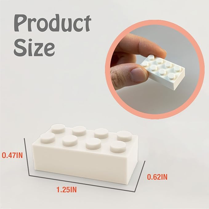 200 Piece Classic Building Bricks, 2x4 Bulk Bricks STEM Creative Building Toys, White(Samll Bricks, 1.25x0.62x0.47 in)