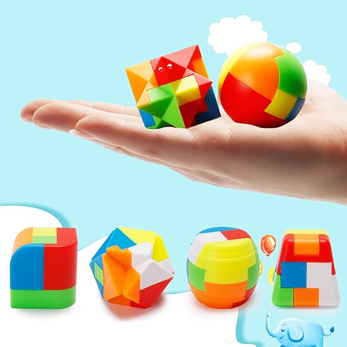 Bbiamsleep 20 Pcs Brain Teasers Puzzle Game Plastic Original 3D Sphere Puzzle Magic Ball Brain Teaser Puzzles Chain and sturdy Intelligence Game Puzzles for Boys and Girls Educational