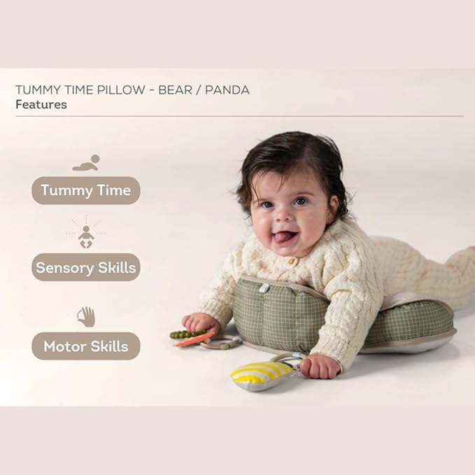 Taf Toys Tummy Time Toys Ergonomic Cushion & Teether for Infant Newborn Supportive Baby Tummy Time & Neck Strengthening Develops Muscles for Crawling Montessori Sensory Toy Tummy Time Toys 0-6 Months