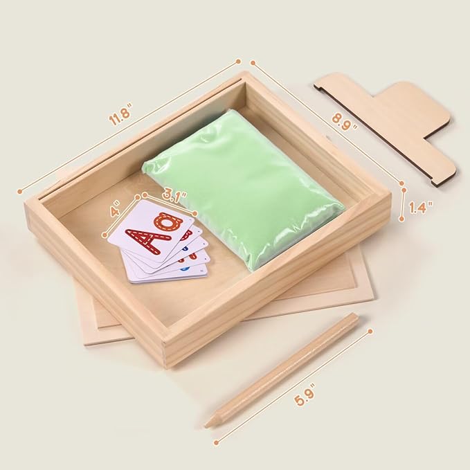 Montessori Sand Tray for Kids,Writing Play Sand Tray with Lid for Classroom Practice Writing Letters and Numbers