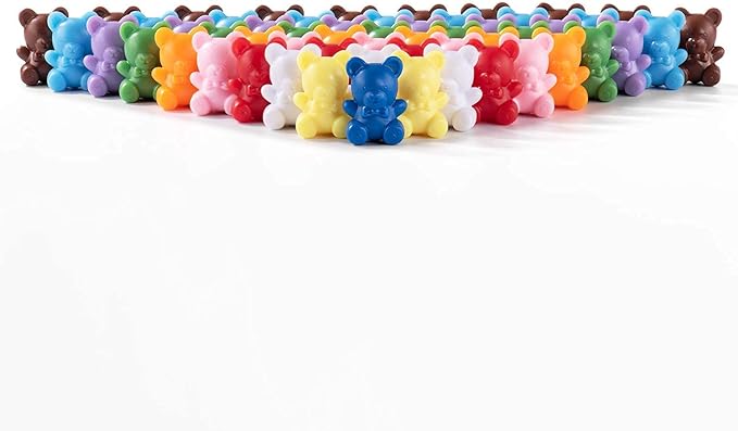 XINHUIDALSQ Rainbow Counting Bears Set of 60, 6 Colors Sorting Teddy Plastic Bears Math Manipulatives for Toddlers, 1 Inch Bear Conters Ages 3+ Kids