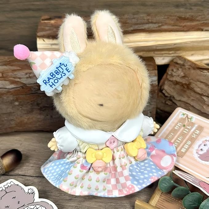 Clothes Set - Cute Outfit, Stylish Dress-Up for Dolls (No Doll Included) (Birthday hat+Jacket+Suspender Skirt)