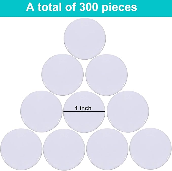 Coopay 300 Pieces Plastic Learning Counters Disks Bingo Chip Counting Discs Markers for Math Practice and Poker Chips Game Tokens,1 Inch (White Style 1)