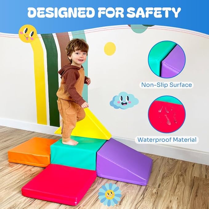 New Bounce Toddler Climbing Toys - Soft Play Set for Kids - Foam Climbing Blocks - Safe Soft Gym Equipment - Great for All Ages