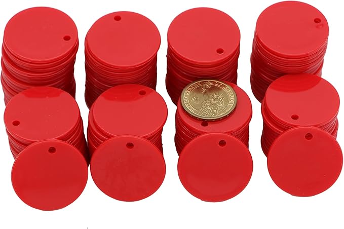 35MM with Holes, 120 Pieces per Box of Plastic Poker Chips - Perfect for Bar Activities, Teaching Games, and Customizable Accessories with Text.