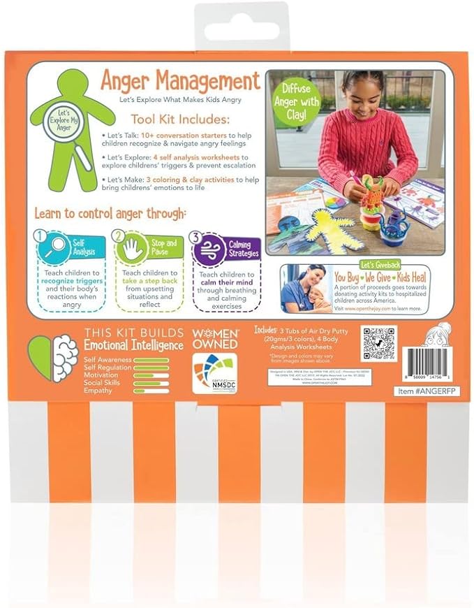 Open The Joy Anger Management Play Kit - Empowering Children to Understand and Manage Anger Through Play and Therapeutic Techniques - Ages 4-6+