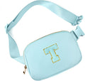 Gitus Gifts for 8 9 10 11 12 Year Old Girls Belt Bag Fanny Pack Crossbody Bags with Initial Letter Patch Cute Stuff Birthday Gifts for Teen Girls Women Personalized Trend Stuff (Icing Blue-T)