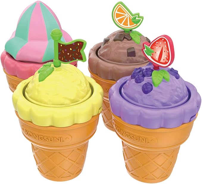 KONGSUNI Series, Youngtoys playset Bath Restaurant Shower Teeth Veggie Cake Bakery ice Cream Nurse Cooking (Ice Cream Shop (English Package))