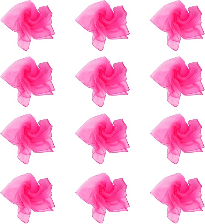 Larcele 12 Pieces Juggling Dance Scarf for Performance Prop Accessory 24 x 24 inches WDSJ-02