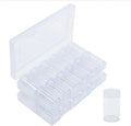 24 Pcs Round Plastic Coin Tubes with Box, Cent Nickel Dime Storage Tubes with Lid, Quarter Dollar Storage Holders Containers Coin Collecting Supplies