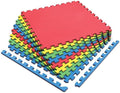 Norsk Reversible Kids Puzzle Play Mats 1/2" Thick EVA Interlocking Foam Tiles (Multicolor/Black 32 Tiles - 128 sq. Ft. 1/2" Thick)