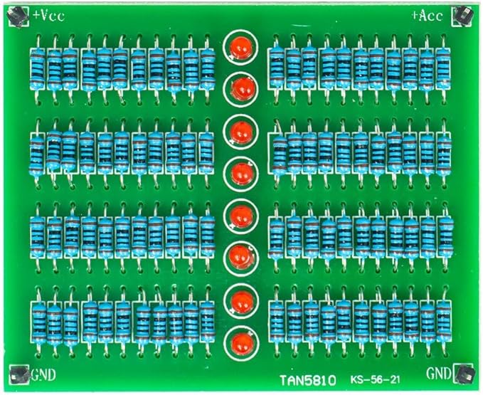 Through-Hole Device(THD) Soldering Practice Kit, Soldering Project Kit with 88 Resistors, 8 LEDs and PCB, Perfect for Electronics Enthusiasts & Beginners