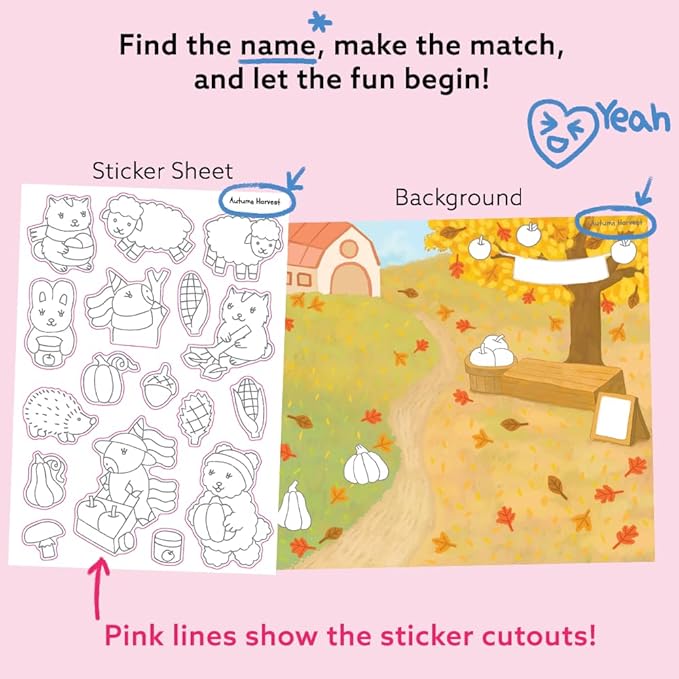 Seasonal Splendor Art Kit – DIY Sticker Coloring Craft Kit for Kids | Color Your Own Stickers & Create Your Story | Coloring Sticker Sheets & Art Activity Gift | Fun & Educational Craft