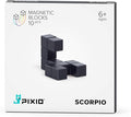 PIXIO Black Scorpio Color Series Magnetic Blocks Construction Set 10pcs with Free App, Stress Relief Building Blocks, Fidget Toys, Pixel Art Desk Toy, Animals Figures