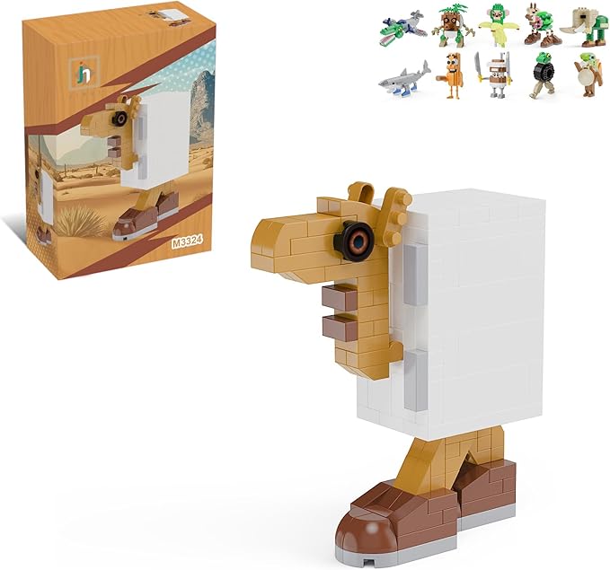Italian Brainrot Action Figure Building Kit, Brainrot Toys, Creative STEM Construction Blocks, Collectible Desk Decor Gift for Adults & Teens 14+(FRICP Camello Camello BUFFOFAREDELLO)