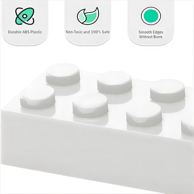 Classic Building Bricks 2x4, Compatible with Lego Parts and Pieces 3001, 110 Piece Bulk Building Block, Creative Building Block for Age 6+ Boys Girls and Bulk Enthusiast (White)