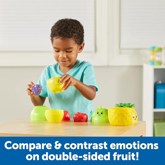 Learning Resources Big Feelings Nesting Fruit Friends - Fine Motor Toys, Social Emotional Skills Regulation Tools for Kids, Gifts for Boys and Girls, Classroom Must Haves, Occupational Games