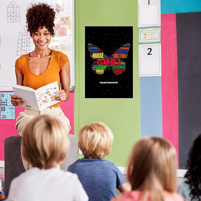 FLYAB Inspirational Classroom Posters - Motivation Career Options Positive Posters for Middle School Elementary Classroom Bulletin Board Decorations Poster Teacher Supplies