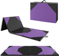 Giantex 4'x10'x 2" Gymnastics Mat, 4-Panel Folding Aerobics Exercise Mat w/Hook & Loop Fastener, Carrying Handle, Portable Tumbling Mat for Stretching Yoga Cheerleading Martial Arts