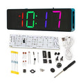 EIELE Soldering Practice Kit 4-Digit RGB Colour LED Digital Clock Kit with colourful case Suitable for students and beginners to solder and learn Adult Electronic Soldering Projects (blue case)