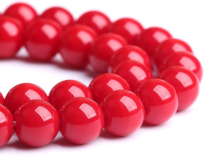 10MM 38PCS Red Glass Round Spacer Loose Beads for Jewelry Making 15 inches DIY Bracelet Necklace