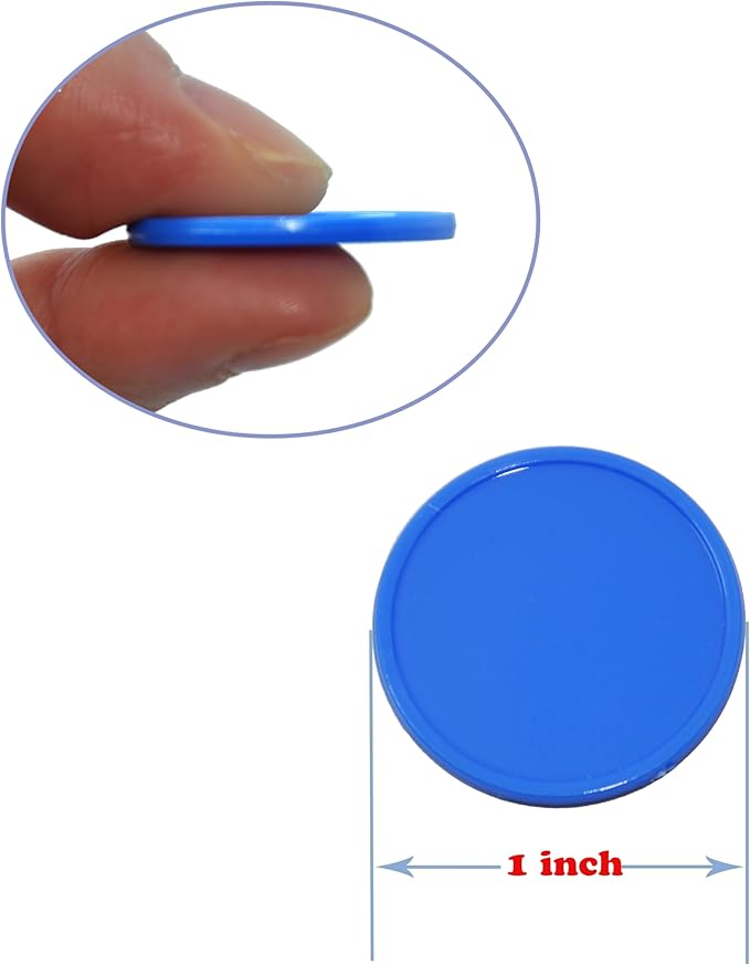 Smartdealspro Set of 100 1 Inch Opaque Plastic Learning Counters Mini Poker Chips Game Tokens with Storage Box (Purssian Blue)