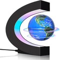 Magnetic Levitating Floating Globe with LED Lights, Cool Gadgets C Frame Globe Lamp for Men Father Husbands Boys Girls and Kids, Cool Tech Gift for Office Home Bookshelf Desk Decor