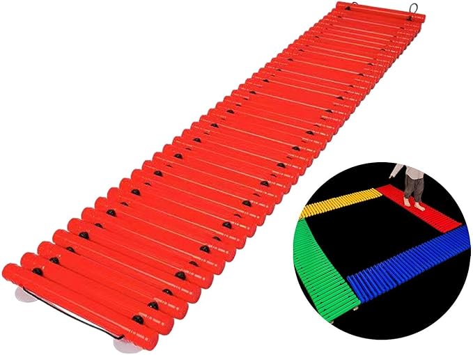 Balance Path Board Balance Block Space Saving Stable Non Slip Edging Kindergarten Balance Trail for Outdoor Indoor, red