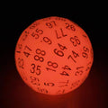 Bescon Glowing Polyhedral 100 Sides Dice Cerise Red, Luminous D100 Dice, 100 Sided Cube, Glow in Dark D100 Game Dice