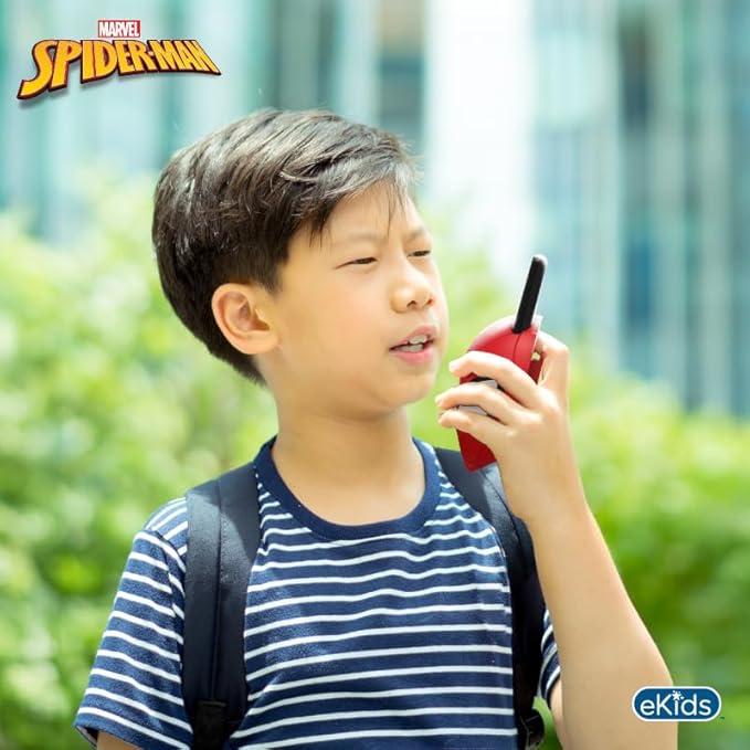 eKids Spiderman Walkie Talkies for Kids, Indoor and Outdoor Toys Designed for Fans of Spiderman Toys