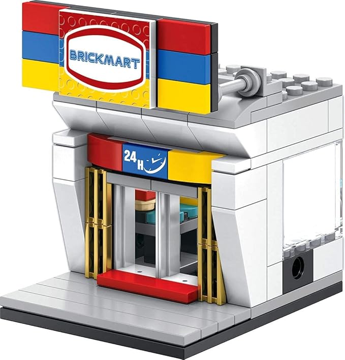 Brick Loot Exclusive Mini City Brickmart Brick Toy Store – Custom Designed Lego-Compatible Model, Perfect for Brick Building Fans, Detailed Toy Store Design, Fun Construction Project
