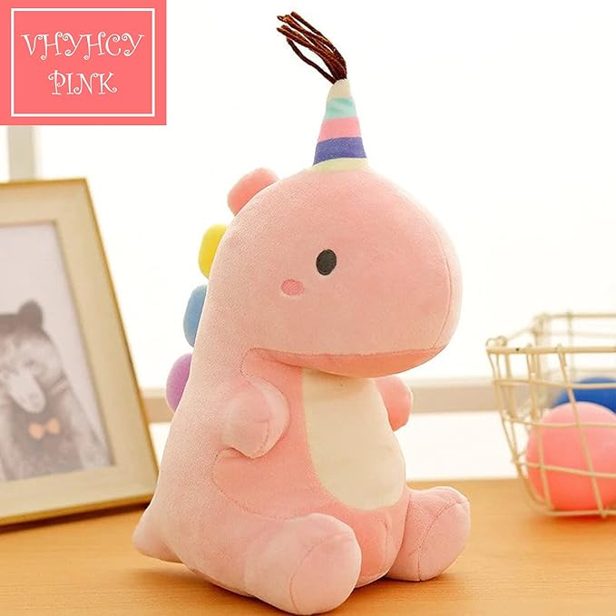 Stuffed Animal Plush Toys, Cute Dinosaur Toy, Soft Dino Plushies for Kids Plush Doll Gifts for Boys Girls (Pink, 9 Inch)