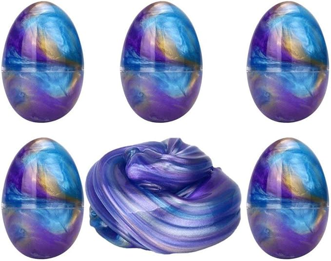 Anditoy 5 Pack Slime Eggs Stress Relief Toys for Kids Boys Girls Christmas Stocking Stuffers Gifts Party Favors (Blue+Purple+Gold)