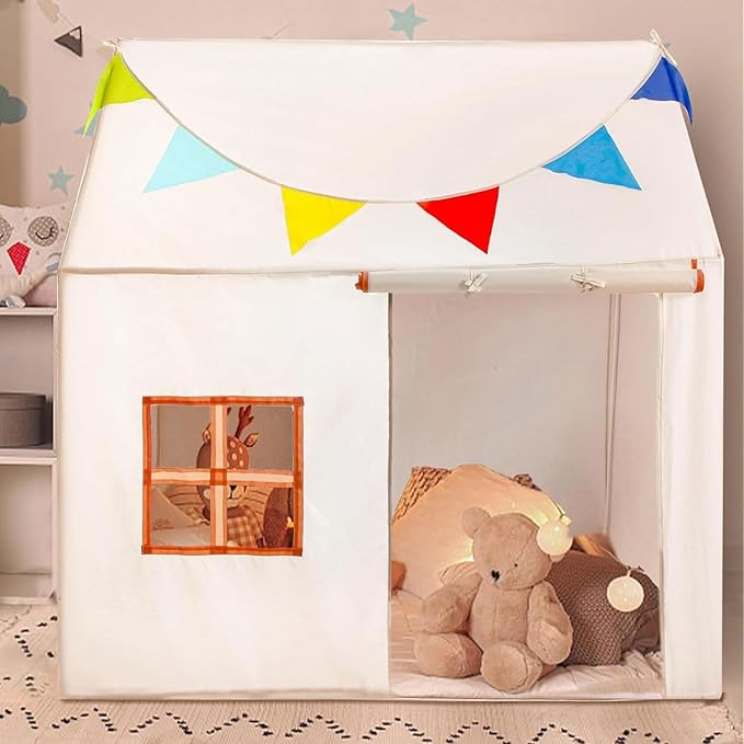 TTLOJ Gift for Christmas Cottage Style Play Tents for Boys Girls, Castle Tent, Large Playhouse Toy for Toddler Play House, Teepee Tent Indoor Outdoor (Ball Lights NOT Included