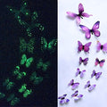 48 Pcs Glow in The Dark 3D Butterfly Wall Decor DIY Butterfly Wall Decals for Party Supplies Living Room Decorations