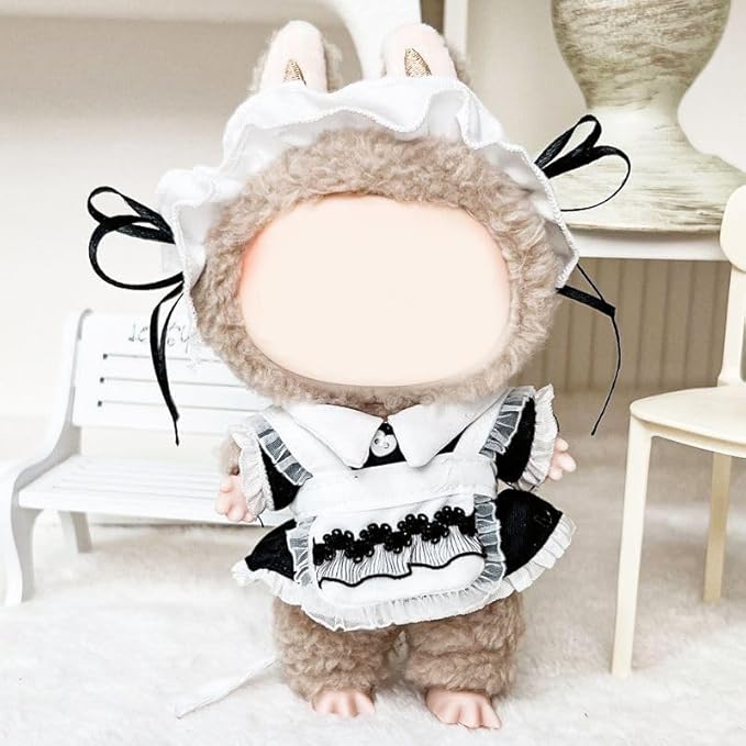 17cm Doll Clothes Set & Outfit - Cuddly Fashion Dresses with Accessories, Luxury Chic Doll Clothing & Plush Pullover Hoodie Doll Clothing DIY ,Just Clothes
