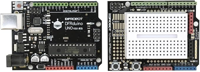 DFRobot Basic Starter Kit for Arduino UNO R3 with 83 Components & 12 Projects - Beginner Electronics Kit with Step-by-Step Tutorials, Pre-Sorted Parts - Learn Coding & STEM